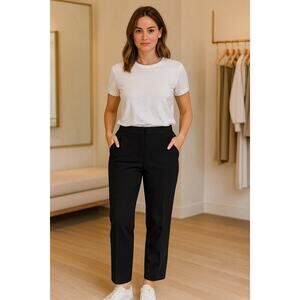 St. John Women’s Black Wool Blend Trousers Slacks | Sz P Small | Classic Luxury